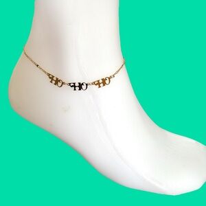 1980s Avon golden HO HO HO ankle bracelet with original box